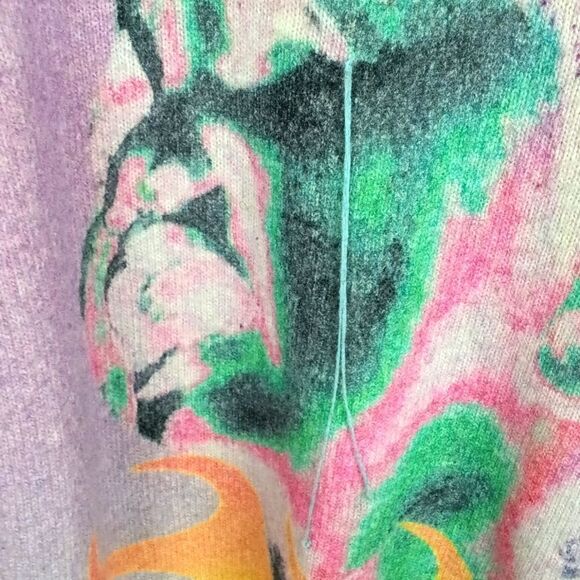 Men's Cease Desist Tears of son knit long-sleeve multicolor wool blend sweater L - Picture 6 of 13